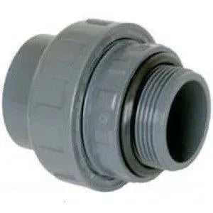 Union PVC-U, PN16, Solvent Socket/Male Thread Exterior O-Ring, Coraplax