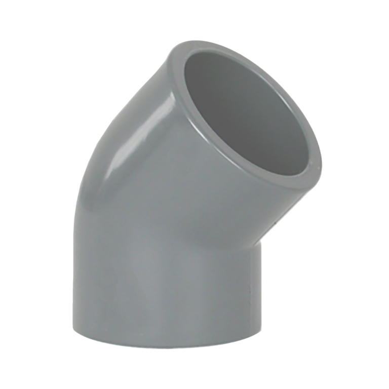 Elbow 45° PVC-U, PN16, solvent socket, Coraplax