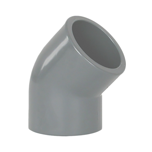 Elbow 45° PVC-U, PN16, solvent socket, Coraplax