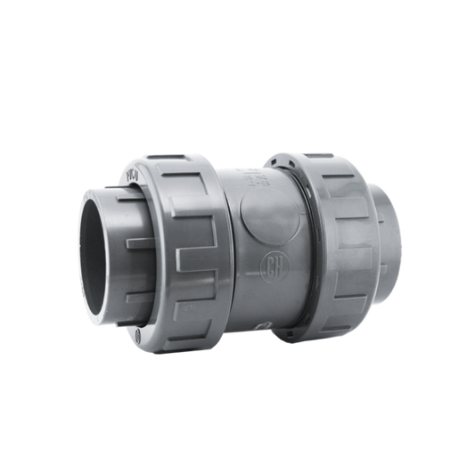 Double Union Check Valve, PVC-U, Solvent Socket, EPDM, PN16, Coraplax